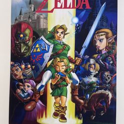 Large Zelda Framed Poster