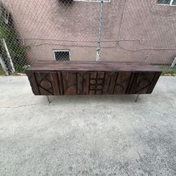 West elm Pictograph Media Console Entertainment Center Tv Stand Cabinet Sideboard Credenza.