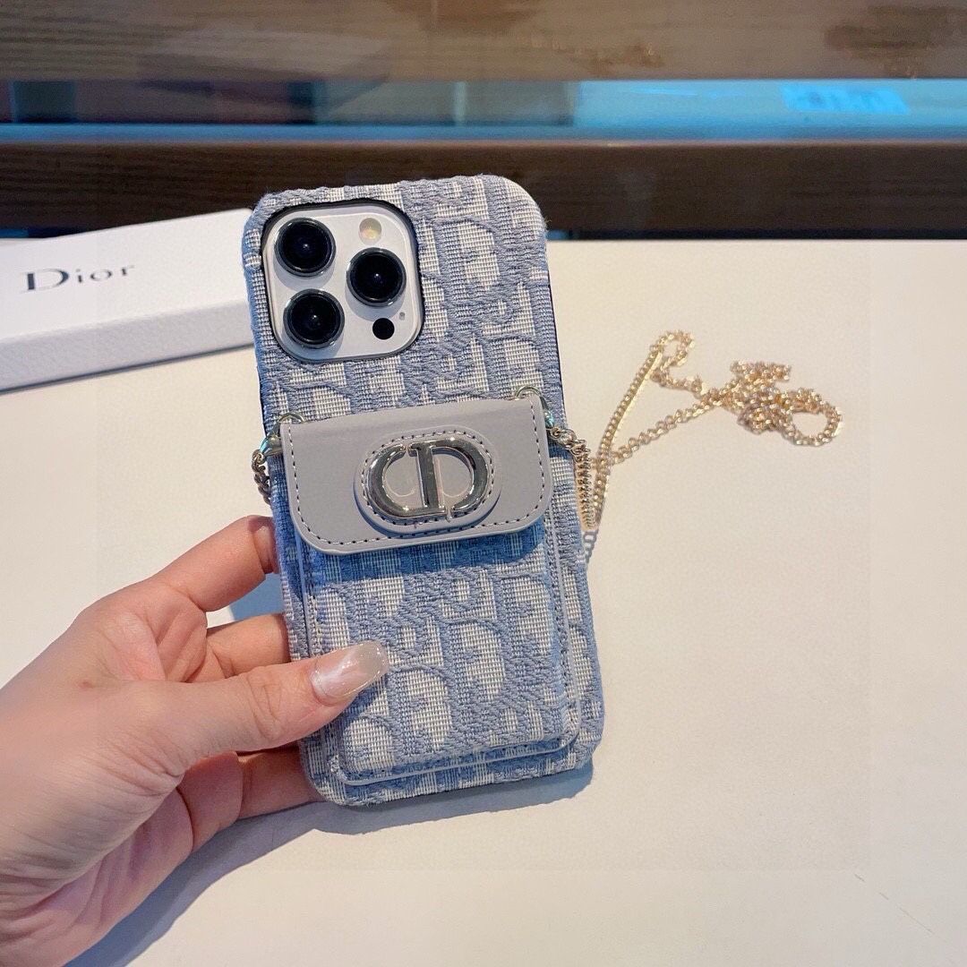 Dior card holder crossbody phone case 