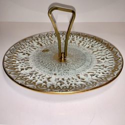 Beautiful Vintage 22K Gold Tidbit Plate Server Tray Stangl Pottery
