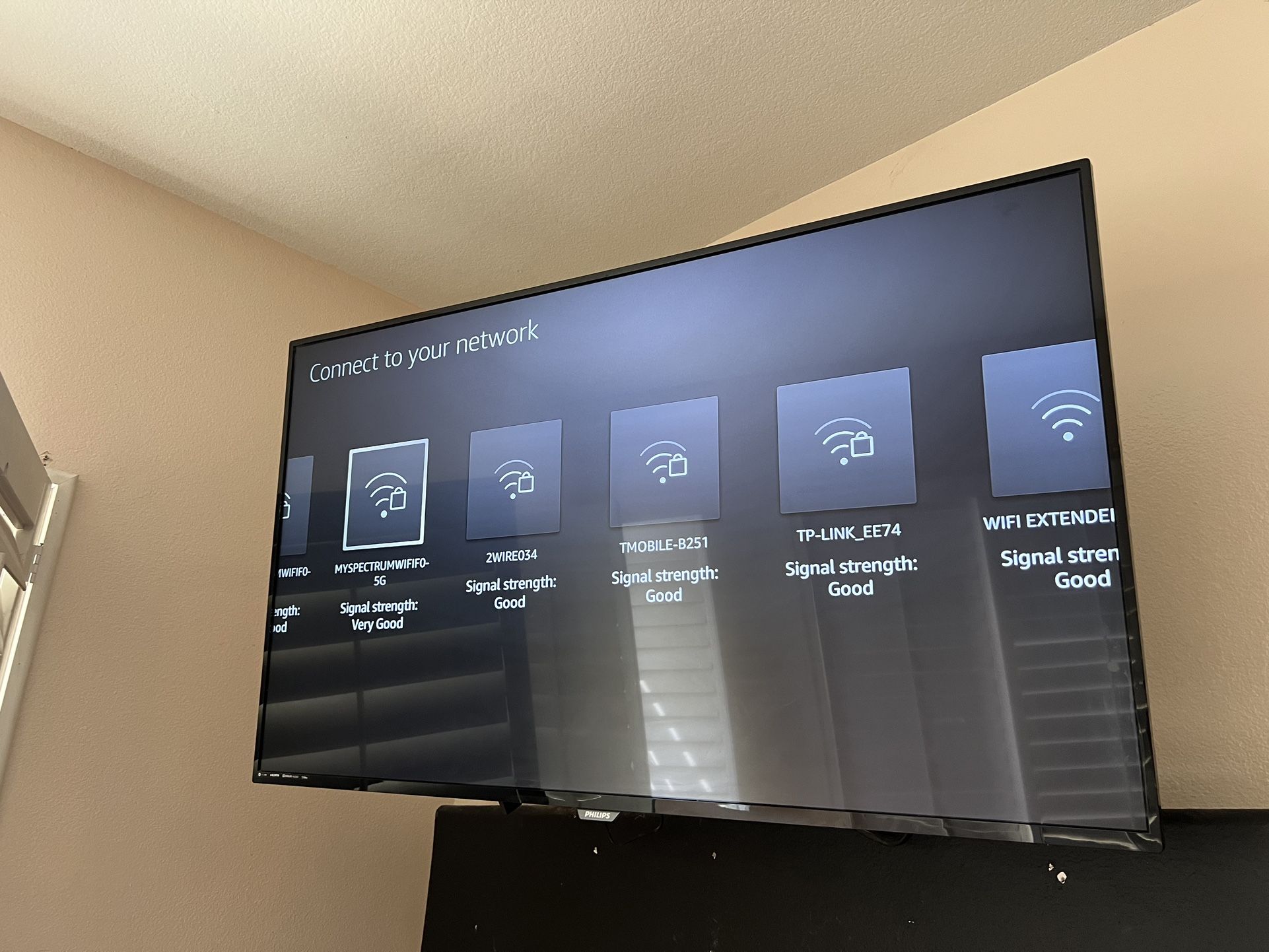 Phillips 55” TV With Fire stick