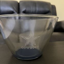 Large Glass COWBOYS Bowl