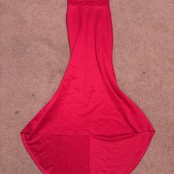 New medium hot pink long stretchy strapless formal evening dress gown cocktail 
