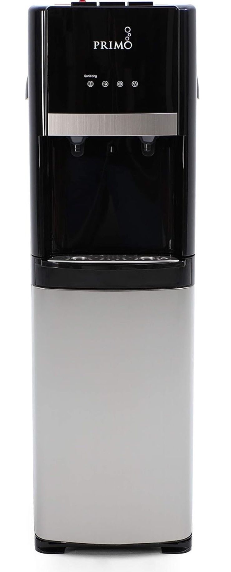 Primo Bottom-Loading Self-Sanitizing Water Dispenser - 2 Temp (Hot-Cold) Water Cooler Water Dispenser for 5 Gallon Bottle w/Child Safety Lock, Black a