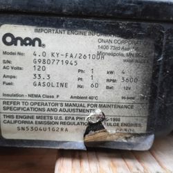 Onan 4500 Watts RV Generator 