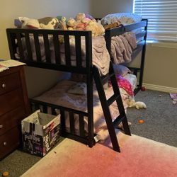 Black Wood Bunk Bed 