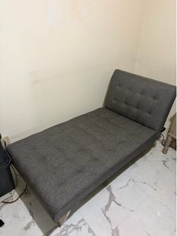 Gray fabric - convertible chaise lounge