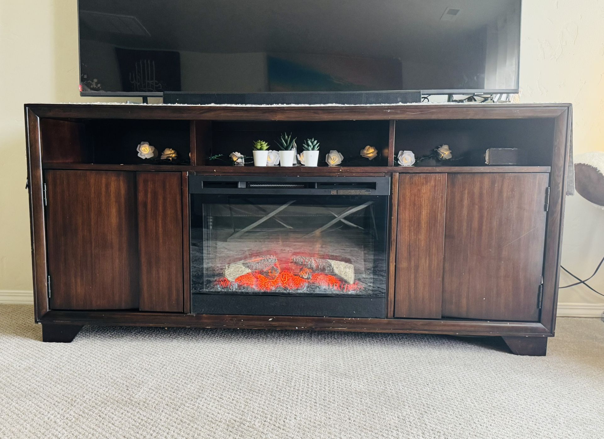 Modern 70" Fireplace TV Stand 