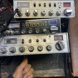 Three Cobra 148GTL NW ST 29ltd chrome AM/SSB CB Radios power on READ!