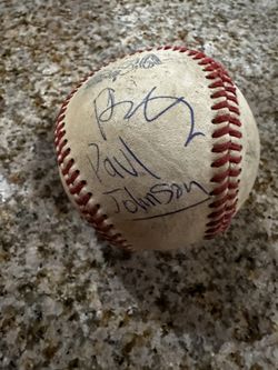 autographed Baseball Paul Johnson