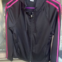 Champions Black / Pink zip up the front hoodie sz lg long sleeve jacket