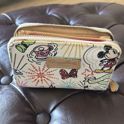 200 cash near AV College Disney Parks Dooney & Bourke White Sketch Wallet