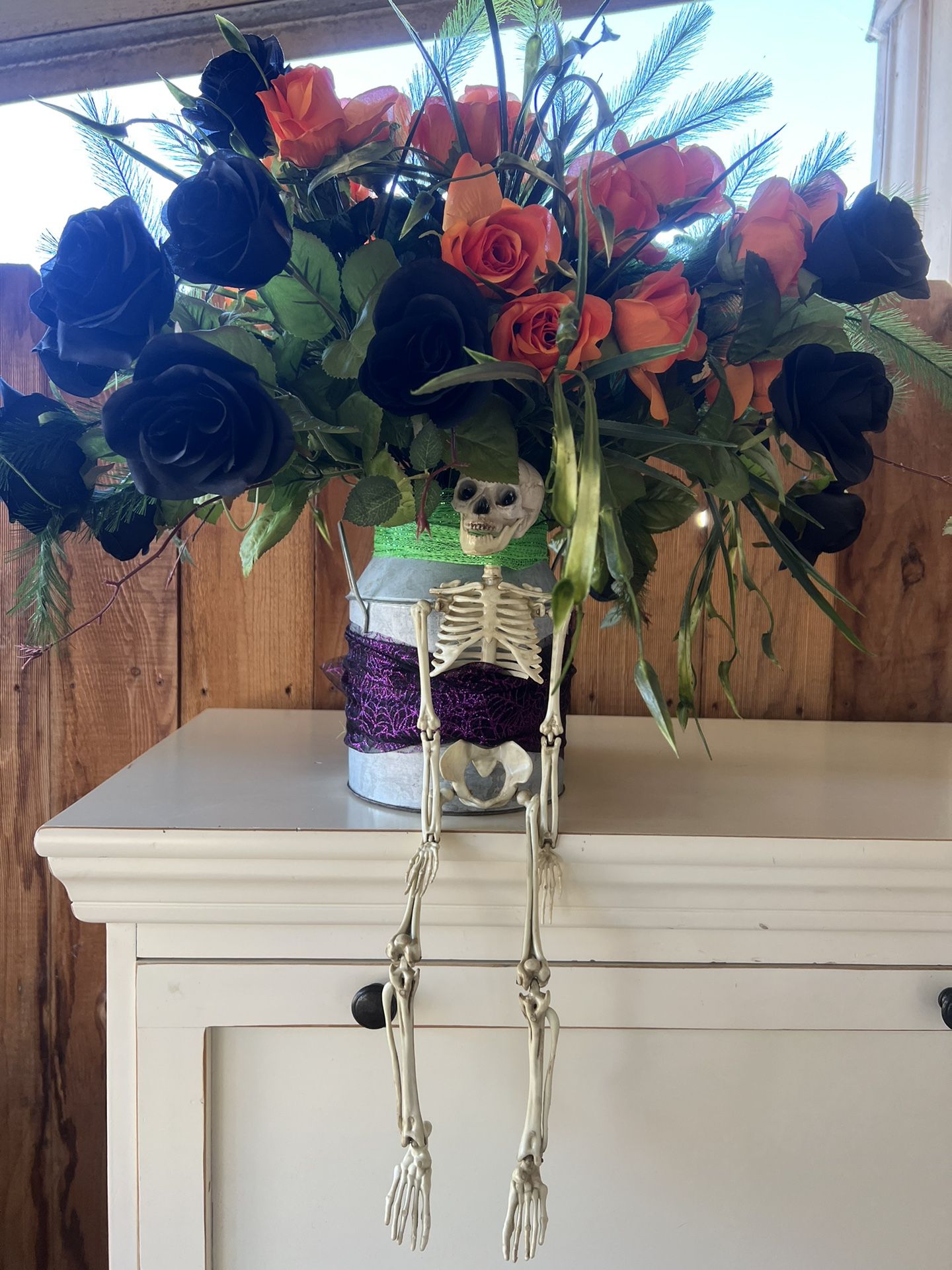 Day Of The Dead Silk, Fake Flower Arrangement