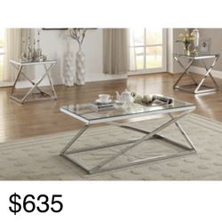 Beautiful Elegant Three Piece Coffee table Set