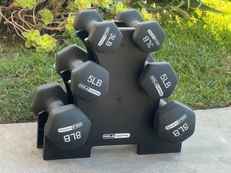 └➤➤➤ Hola Hatha Neoprene Dumbbell Free Hand Weight Set w/ Rack