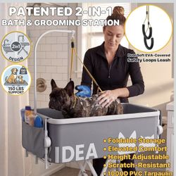 Pawzidea 2-in-1 Small Dog Bathtub & Grooming Table