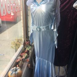Metallic blue princess costume