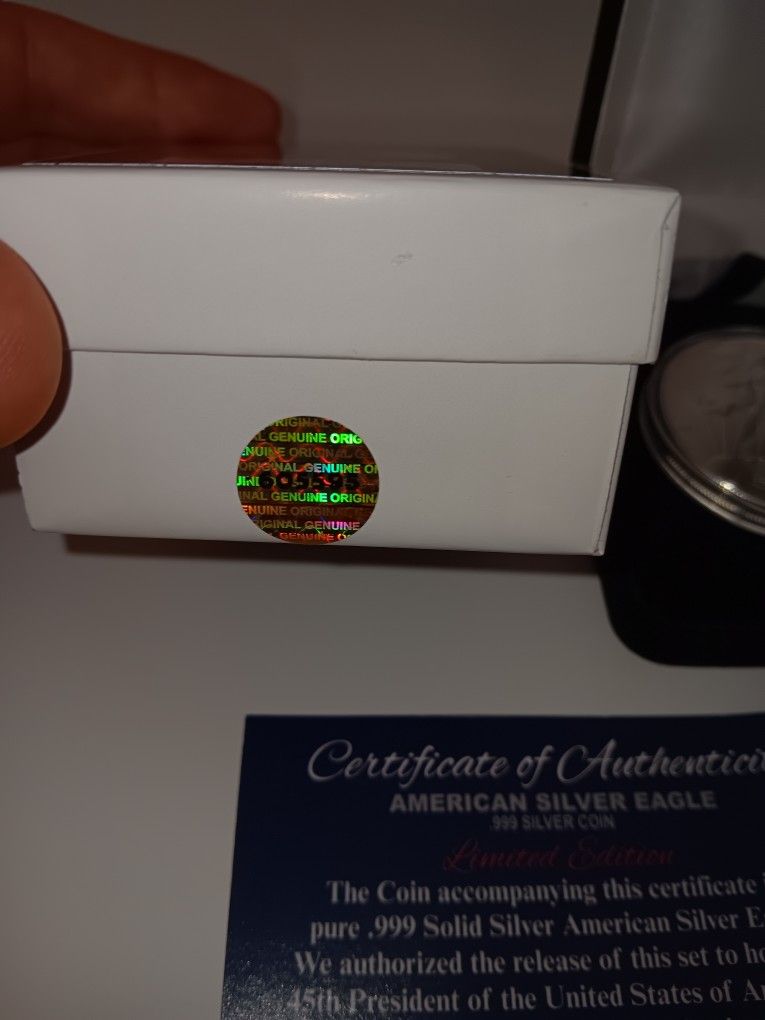 2 Silver Eagles .(contact info removed) And 2021w Limited Edition Donald Trump
