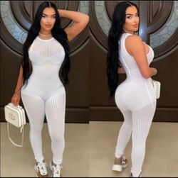 See through knit Jumpsuit