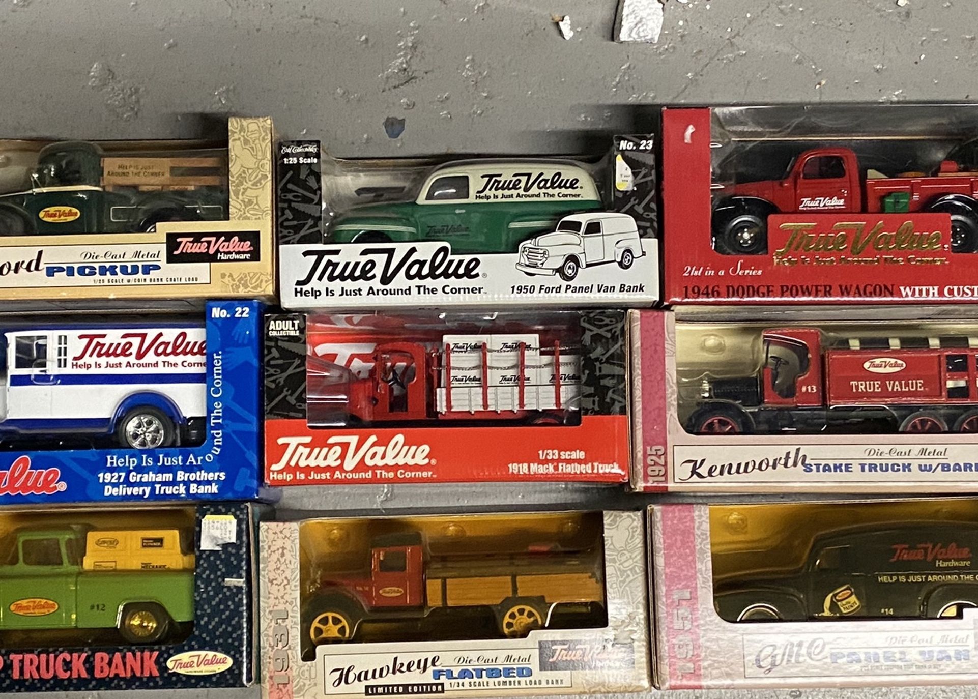 True Value Model Trucks New In Boxes 9 Pcs