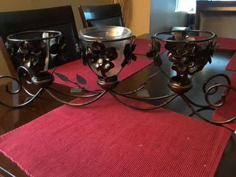 Centerpiece 3 candle holder missing 2 glass holders