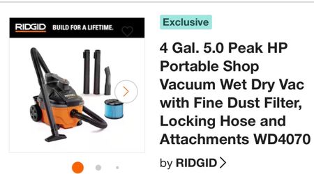 4 Gal. Portable Vacuum Wet Dry Vac