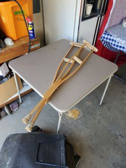 Pair of Wooden Underarm Crutches – Adjustable