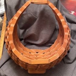 VTG Geometric Wooden Basket