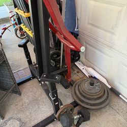 Olympic weights and chest press machine