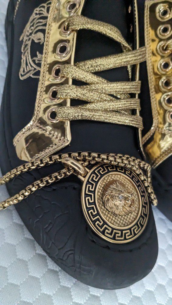 Versace Shoes 10.5/ Necklace 22/Ring Size 11