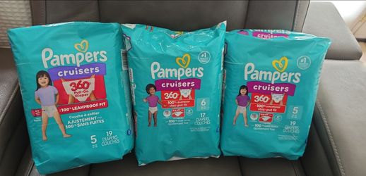 NEW 3 Bags Pampers Cruisers size 5 & 6