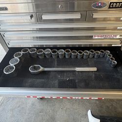 Large 3/4” DRIVE 21 Piece Socket Set