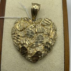 Large 10k Heart Pendant 
