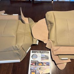 For 07-14 Ford Expedition Driver & Passenger side Leather Bottom Seat Cover Tan
