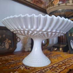 Fenton Milk Glass Hobnail Stand