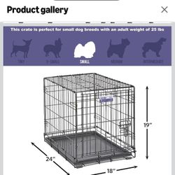 MidWest Homes for Pets 24-Inch iCrate Folding Dog Crate with Divider Panel, Leak-Proof Tray & Secure Latches – Metal Wire Kennel for Small Breeds
