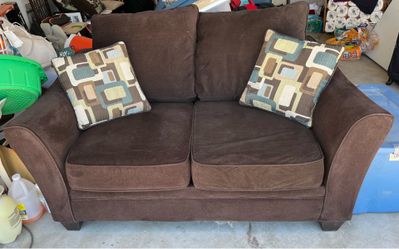 Comfortable Dark Brown Loveseat