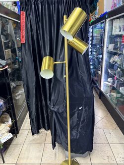 Gold 3-Head Adjustable Floor Lamp