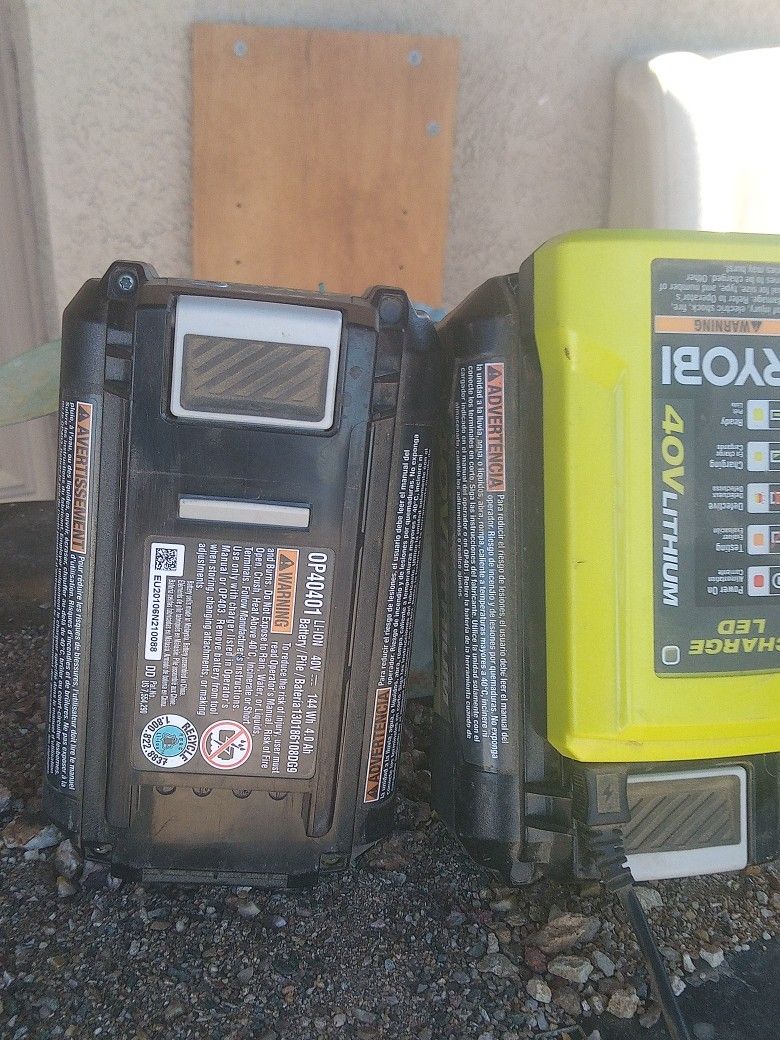 Ryobi 40 Volt Battery 2 Chargera