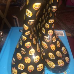 Emoji Black&gold Rainboots. Size 2/3Y