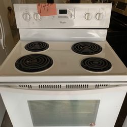 Whirlpool Coil Top Stove Range Oven White  . Warehouse pricing.   Warranty  . Delivery Available . 2522 Market st. 33901
