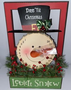 Snow man advent calendar counting down the days