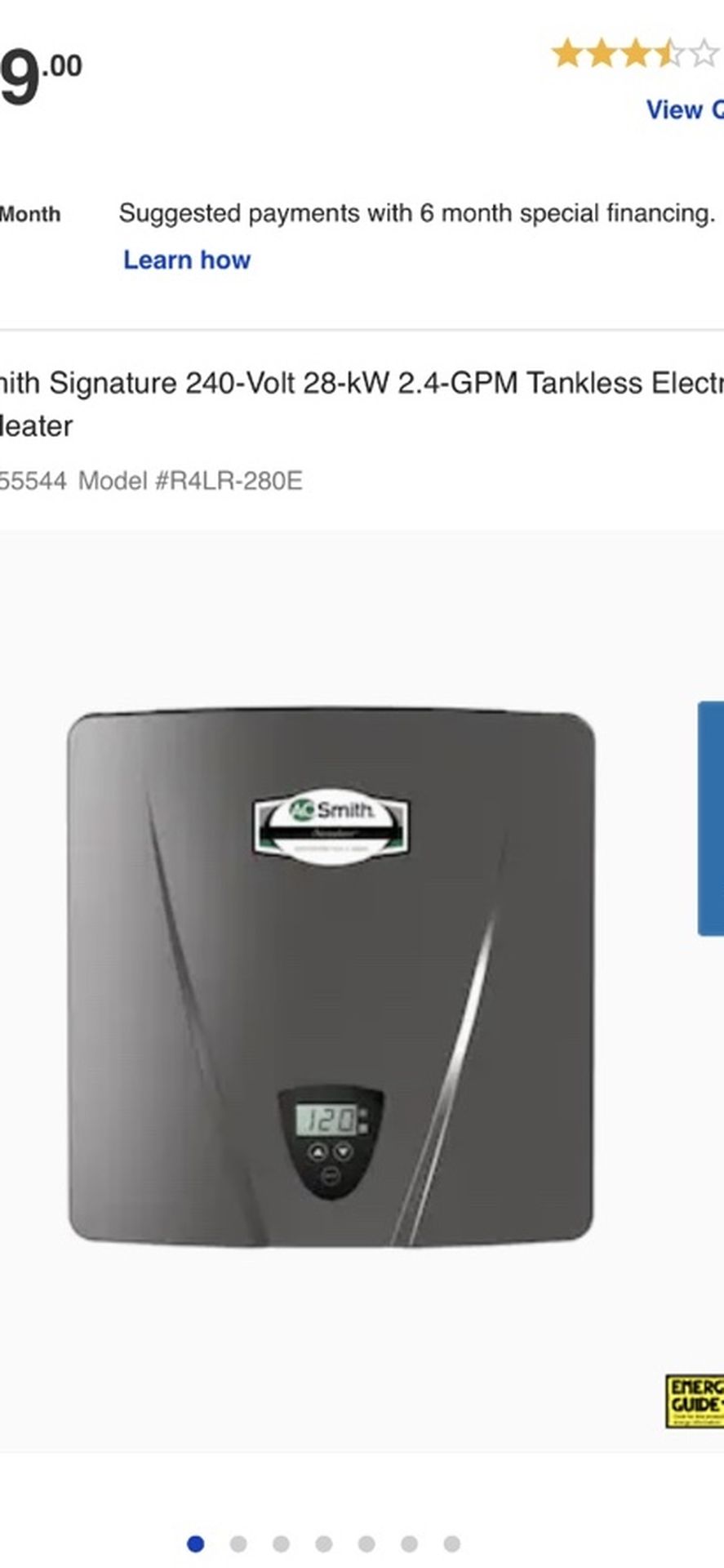 Brand New Smith Tankless Water Heater