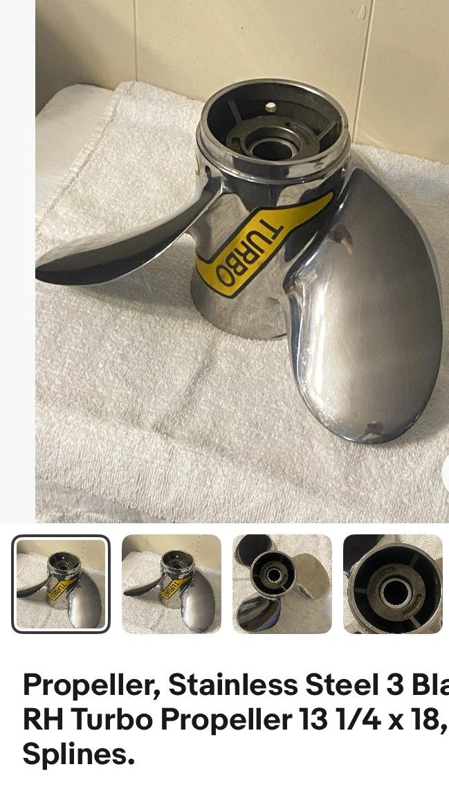 3' Stainless Steel Blade RH Turbo Propeller