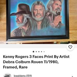 3 Face Kenny Rogers Painting. Read Description Down Below