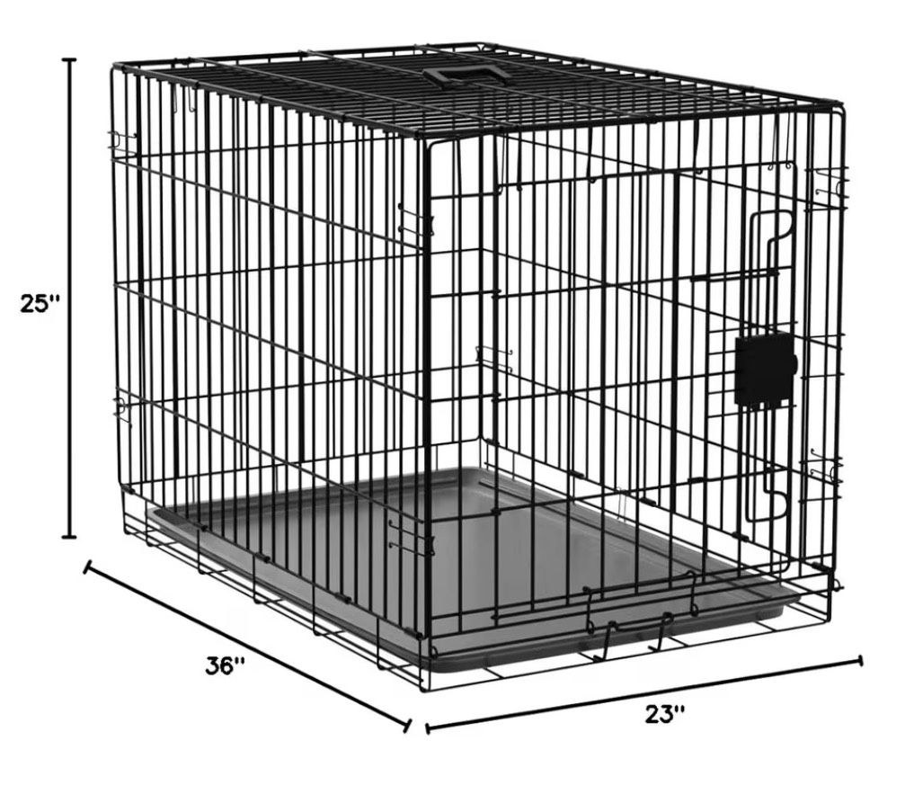 Dog Crate - Medium size, foldable, black, barely used