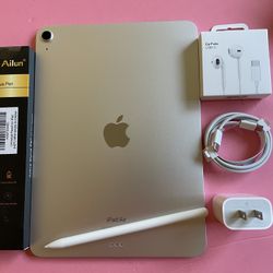 Apple IPad Air 5th Generation (10.9” Liquid Retina/ M1 chip / 2022 Model) 64GB with pen, keyboard case & Accessories (256gb $499) 
