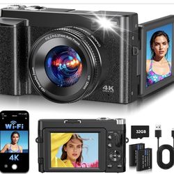 Big Sale- Brand new 4K Digital Camera with 16x Zoom and Flip Screen