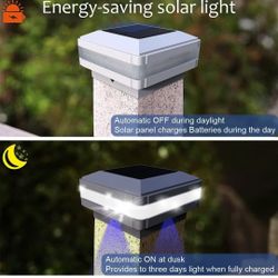 Solar Outdoor Post Cap Lights - 4 pack (white)