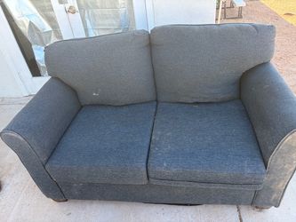 Gray Fabric Loveseat Sofa